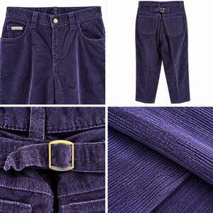 Vintage 90s Lee Rivet Jeans Size 12 Purple Corduroy High Rise Tapered Mom Jeans